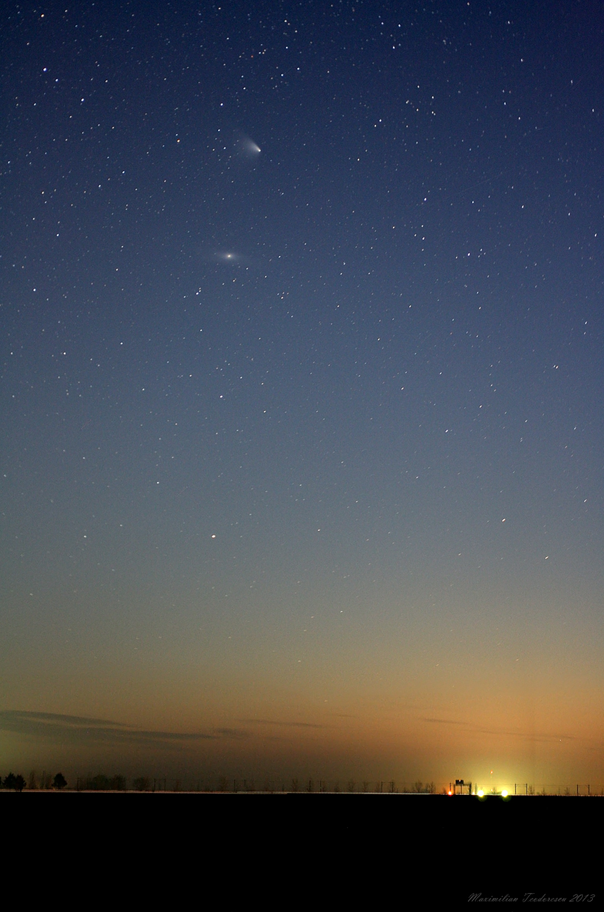 Comet PanSTARRS and M 31 in the morning.jpg